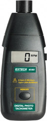Extech - Accurate up to 0.05%, Noncontact Tachometer - 6.7 Inch Long x 2.8 Inch Wide x 1-1/2 Inch Meter Thick, 5 to 99,999 RPM Measurement - Exact Tooling