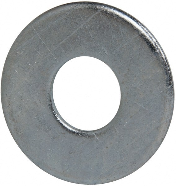 Value Collection - 3/4" Screw, Grade 2 Steel USS Flat Washer - 0.805" ID x 2.03" OD, 0.177" Thick, Zinc-Plated Finish - Exact Tooling