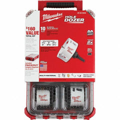 Milwaukee Tool - Hole Saw Kits Minimum Saw Diameter (Inch): 1-1/2 Maximum Saw Diameter (Inch): 4-1/4 - Exact Tooling
