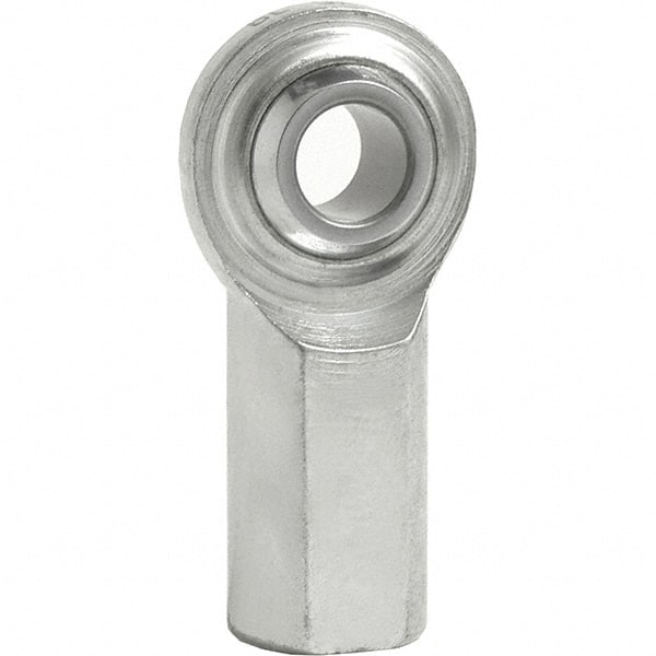Tritan - 3/4" ID, 14,250 Lb Max Static Cap, Female Spherical Rod End - 3/4-16 UNF LH, 7/8" Shank Diam, 1-9/16" Shank Length, Zinc Plated Carbon Steel with PTFE Lined Chrome Steel Raceway - Exact Tooling