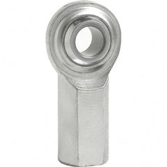 Tritan - 3/4" ID, 14,250 Lb Max Static Cap, Female Spherical Rod End - 3/4-16 UNF LH, 7/8" Shank Diam, 1-9/16" Shank Length, Zinc Plated Carbon Steel with PTFE Lined Chrome Steel Raceway - Exact Tooling