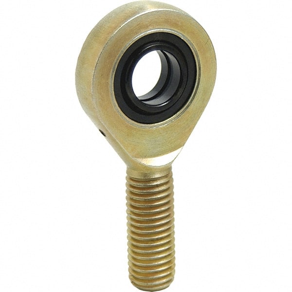 Tritan - 0.2362" ID, 1-5/12" Max OD, 1,236 Lb Max Static Cap, Male Spherical Rod End - M6 LH, 0.2362" Shank Diam, 0.6299" Shank Length, Zinc Plated Carbon Steel with 52100/MoS2 Coated Raceway - Exact Tooling