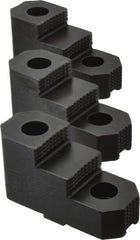 H & R Manufacturing - 10" Max Chuck Diam Compatibility, Mild Carburized Steel Tongue & Groove Hard Lathe Top Jaws - 2 Steps, 1/2" Groove Width, 1-3/4" Wide x 3.92" Long x 2-15/32" High - Exact Tooling