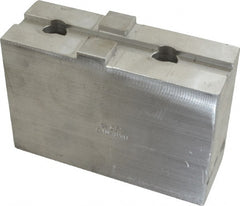 H & R Manufacturing - Tongue & Groove Attachment, Square Soft Lathe Chuck Jaw - Aluminum, 3" Btw Mount Hole Ctrs, 5-5/8" Long x 2" Wide x 3-3/16" High, 1/2" Groove - Exact Tooling