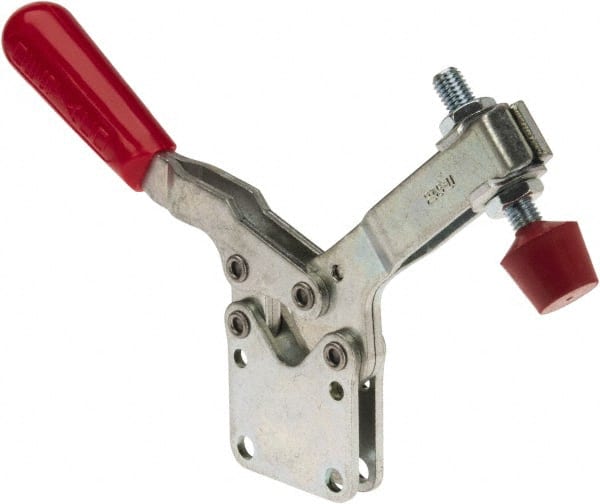 De-Sta-Co - 750 Lb Holding Capacity, Horizontal Handle, Manual Hold Down Toggle Clamp - 70° Handle Movement, 92° Bar Opening, U-Bar, Straight Base, Electro-Plated Zinc, Carbon Steel - Exact Tooling