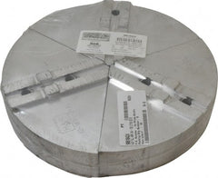 H & R Manufacturing - Tongue & Groove Attachment, Round Soft Lathe Chuck Jaw - 3 Jaws, Aluminum, 2-1/2" Btw Mount Hole Ctrs, 6" Long x 12" Wide x 2" High, 1/2" Groove - Exact Tooling