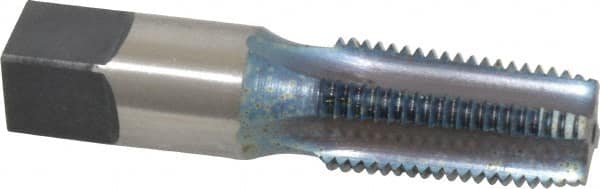 Reiff & Nestor - 1/4-18 NPT Thread, 4 Flute Standard Pipe Tap - 2-7/16" OAL, 1-1/16" Thread Length, 9/16" Shank Diam, Blue Diamond Finish, High Speed Steel - Exact Tooling