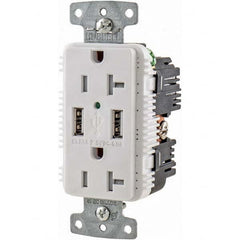 Hubbell Wiring Device-Kellems - USB Receptacles Number of USB Ports: 2 Number of Receptacles: 2 - Exact Tooling