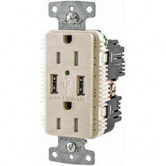 Hubbell Wiring Device-Kellems - USB Receptacles Number of USB Ports: 2 Number of Receptacles: 2 - Exact Tooling
