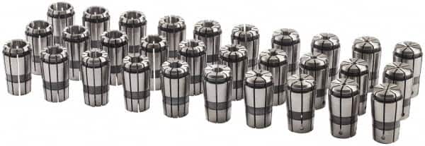 Parlec - 30 Piece, 3/32" to 1" Capacity, Single Angle Collet Set - Series TG/PG 100 - Exact Tooling