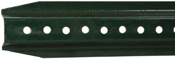 NMC - 6' High, Traffic Sign Post - Steel, 3/8" Hole Diam, Green - Exact Tooling