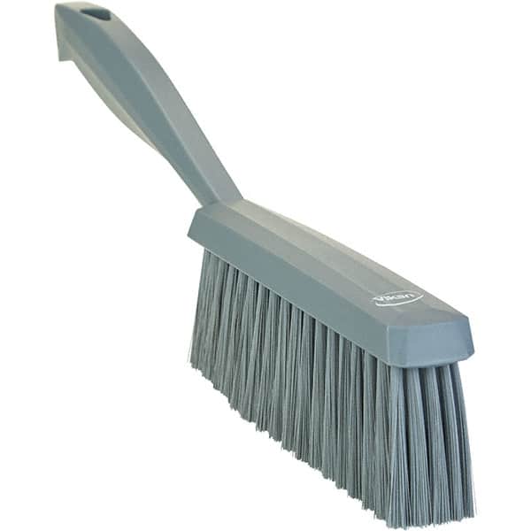 Vikan - 14" OAL, Polyester Staple Set Bench Brush - 2" Bristle Length, 6-3/8" Long Head, Straight Polypropylene Handle, Gray - Exact Tooling