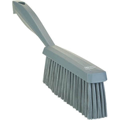 Vikan - 14" OAL, Polyester Staple Set Bench Brush - 2" Bristle Length, 6-3/8" Long Head, Straight Polypropylene Handle, Gray - Exact Tooling