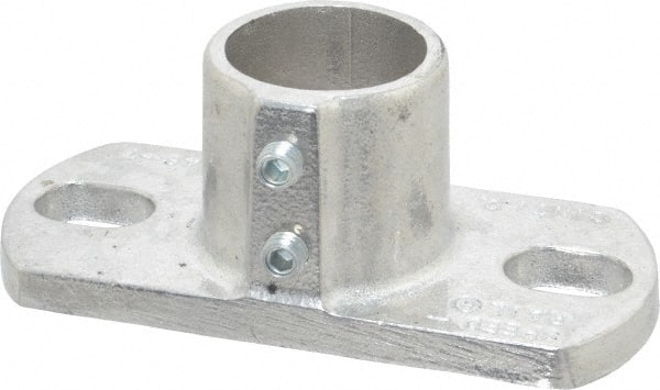 Hollaender - 1-1/4" Pipe, Base Flange, Aluminum Alloy Flange Pipe Rail Fitting - Bright Finish - Exact Tooling