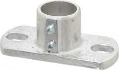 Hollaender - 1-1/4" Pipe, Base Flange, Aluminum Alloy Flange Pipe Rail Fitting - Bright Finish - Exact Tooling