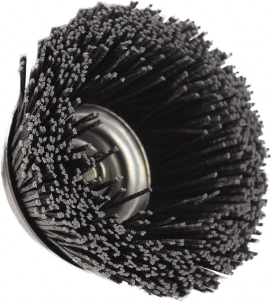 Osborn - 4" Diam, 5/8-11 Threaded Arbor, Silicon Carbide Fill Cup Brush - Silicon Carbide Abrasive Material, 1-1/2" Trim Length, 6,000 Max RPM - Exact Tooling