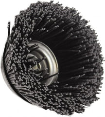 Osborn - 4" Diam, 5/8-11 Threaded Arbor, Silicon Carbide Fill Cup Brush - Silicon Carbide Abrasive Material, 1-1/2" Trim Length, 6,000 Max RPM - Exact Tooling