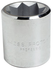 Proto - 3/8", 1/2" Drive, Standard Hand Socket - 8 Points, 1-7/16" OAL, Alloy Steel, Chrome Finish - Exact Tooling