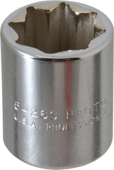 Proto - 13/16", 1/2" Drive, Standard Hand Socket - 8 Points, 1-5/8" OAL, Alloy Steel, Chrome Finish - Exact Tooling