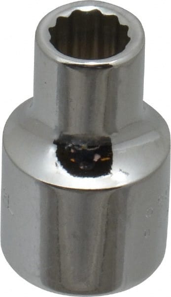 Proto - 3/8" Drive, Standard Hand Socket - 12 Points, 1-3/32" OAL, Chrome Finish - Exact Tooling