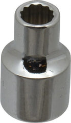 Proto - 3/8" Drive, Standard Hand Socket - 12 Points, 1-3/32" OAL, Chrome Finish - Exact Tooling