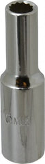 Proto - 1/2" Drive, Deep Hand Socket - 12 Points, 3-1/4" OAL, Chrome Finish - Exact Tooling
