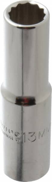 Proto - 1/2" Drive, Deep Hand Socket - 12 Points, 3-1/4" OAL, Chrome Finish - Exact Tooling