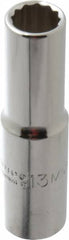Proto - 1/2" Drive, Deep Hand Socket - 12 Points, 3-1/4" OAL, Chrome Finish - Exact Tooling