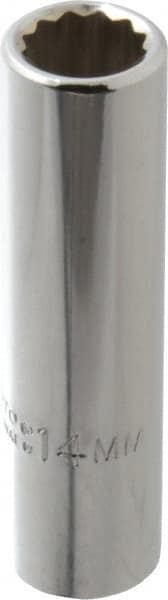 Proto - 1/2" Drive, Deep Hand Socket - 12 Points, 3-1/4" OAL, Chrome Finish - Exact Tooling