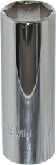 Proto - 3/8" Drive, Deep Hand Socket - 6 Points, 2-3/4" OAL, Chrome Finish - Exact Tooling