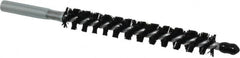 Schaefer Brush - 4" Brush Length, 1/2" Diam, Nylon Single Stem, Single Spiral Condenser Tube Brush - 6-1/4" Long, Nylon, 12-24 Female Connection - Exact Tooling