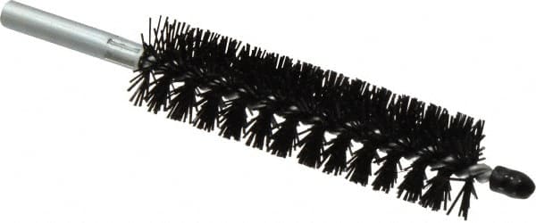Schaefer Brush - 4" Brush Length, 1" Diam, Nylon Single Stem, Single Spiral Condenser Tube Brush - 6-1/4" Long, Nylon, 12-24 Female Connection - Exact Tooling