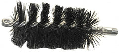 Schaefer Brush - 5" Brush Length, 3-1/4" Diam, Nylon Single Stem, Single Spiral Tube Brush - 7-1/4" Long, Nylon, 1/4" NPSM Male Connection - Exact Tooling
