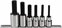 Proto - 6 Piece 1/2" Drive Metric Hex Bit Socket Set - 6 to 17mm Hex - Exact Tooling