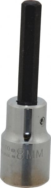 Proto - 1/2" Drive, 8mm Hex Bit Socket - 3-1/4" OAL - Exact Tooling