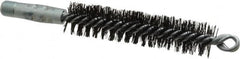 Schaefer Brush - 4-1/2" Brush Length, 1" Diam, Double Stem, Double Spiral Tube Brush - 7-1/2" Long, Tempered Steel Wire, 1/4" NPT Male Connection - Exact Tooling