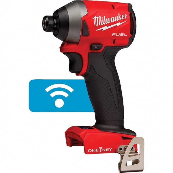 Milwaukee Tool - 18 Volt, 1/4" Drive, 167 Ft/Lb Torque, Cordless Impact Driver - Pistol Grip Handle, 3600 RPM, Lithium-Ion, Bare Tool - Exact Tooling