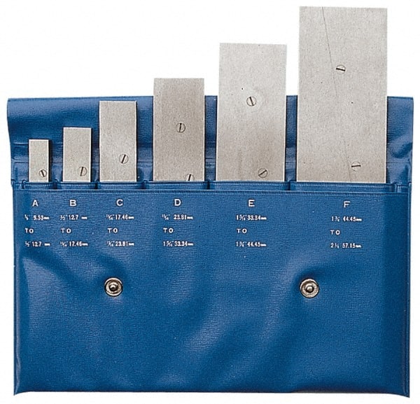 PEC Tools - 3/8 to 2-1/4 Inch Adjustable Parallel Set - Includes Vinyl Pouch, 6 Pieces - Exact Tooling