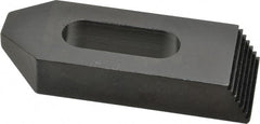 Jergens - 5/8" Stud, Low Carbon Steel, Plain Strap Clamp - 1-1/4" Travel, 4" OAL x 1-1/2" Wide x 3/4" High, Black Oxide Finish, Tapered Nose - Exact Tooling