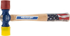 Vaughan Bushnell - 3/8 Lb Head 1" Face Carbon Steel Soft Face Split Head Hammer - 10-1/2" OAL, Wood Handle - Exact Tooling