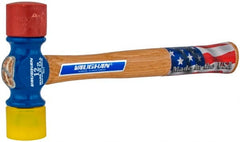 Vaughan Bushnell - 3/4 Lb Head 1-3/8" Face Carbon Steel Soft Face Split Head Hammer - 12-1/2" OAL, Wood Handle - Exact Tooling
