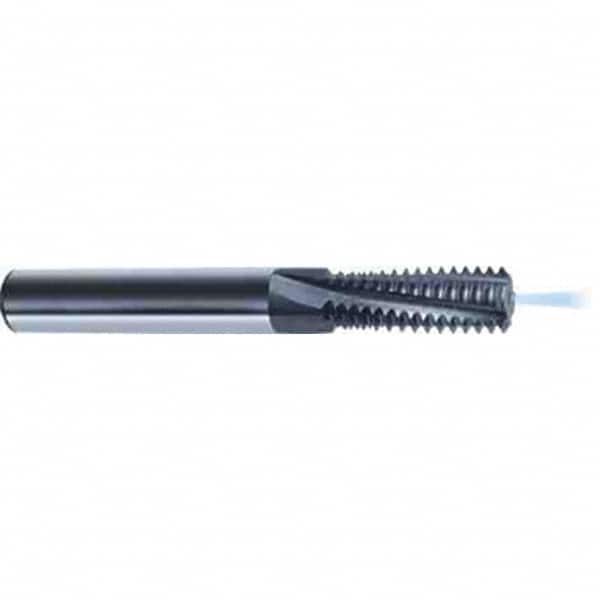 Guhring - M12x1.50 Metric/Metric Fine , 9.95mm Cut Diam, 4 Flute Solid Carbide Helical Flute Thread Mill - Internal Thread, 26.3mm LOC, 74mm OAL, 10mm Shank Diam - Exact Tooling