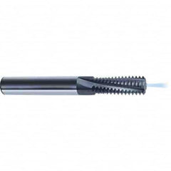 Guhring - M12x1.50 Metric/Metric Fine , 9.95mm Cut Diam, 4 Flute Solid Carbide Helical Flute Thread Mill - Internal Thread, 26.3mm LOC, 74mm OAL, 10mm Shank Diam - Exact Tooling