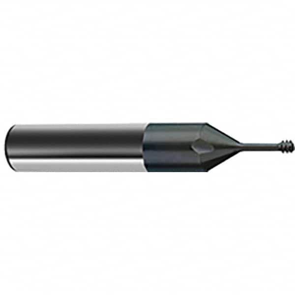Guhring - #1-64, #2-64 UNC/UNF , 1.4mm Cut Diam, 3 Flute Solid Carbide Helical Flute Thread Mill - Internal Thread, 1.2mm LOC, 39mm OAL, 3mm Shank Diam - Exact Tooling