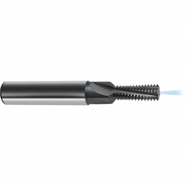 Guhring - 3/8-24 UNF , 7.95mm Cut Diam, 4 Flute Solid Carbide Helical Flute Thread Mill - Internal Thread, 20.6mm LOC, 80mm OAL, 12mm Shank Diam - Exact Tooling