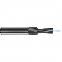 Guhring - 3/8-16 UNC , 7.1mm Cut Diam, 4 Flute Solid Carbide Helical Flute Thread Mill - Internal Thread, 21.4mm LOC, 80mm OAL, 12mm Shank Diam - Exact Tooling