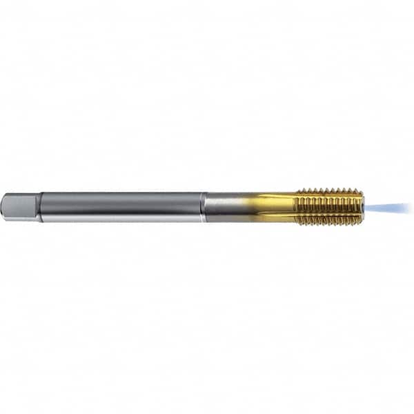 Guhring - 1/2-20 UNF 2BX H8/H9 Thread Limit Bottoming Thread Forming Tap - High Speed Steel, TiCN Finish, 3.937" OAL, Right Hand Thread, Series 4382 - Exact Tooling
