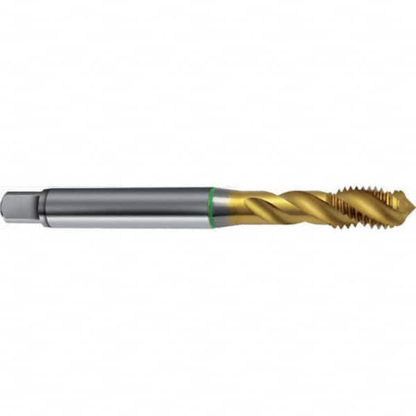 Guhring - M6x1.00 Metric 3 Flute 6H Modified Bottoming Spiral Flute Tap - High Speed Steel, TiN Finish, 80mm OAL, Right Hand Flute, Right Hand Thread, D11, Series 4311 - Exact Tooling