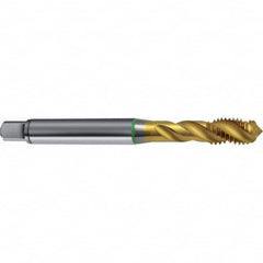 Guhring - M6x1.00 Metric 3 Flute 6H Modified Bottoming Spiral Flute Tap - High Speed Steel, TiN Finish, 80mm OAL, Right Hand Flute, Right Hand Thread, D11, Series 4311 - Exact Tooling