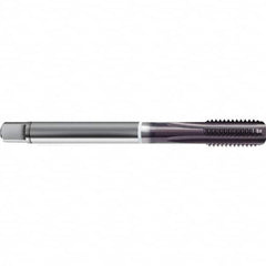 Guhring - M8x1.25 Metric 6HX 4 Flute TiAlN Finish High Speed Steel Straight Flute Standard Hand Tap - Modified Bottoming, Right Hand Thread, 90mm OAL, D5/D6 Limit - Exact Tooling